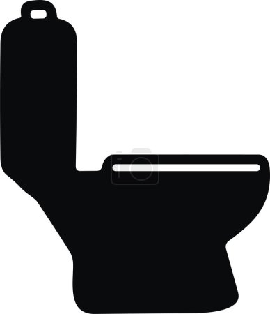 Illustration for Toilet flat icon bowl sanitaryware vector bathroom . Bidet toilet icon - Royalty Free Image