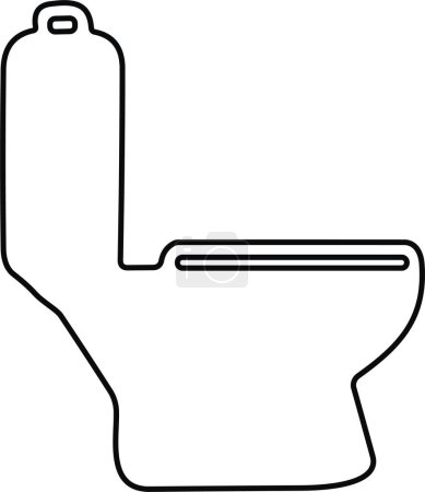Illustration for Toilet line icon bowl sanitaryware vector bathroom. Bidet toilet icon - Royalty Free Image