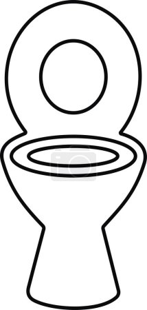 Illustration for Toilet line icon bowl sanitaryware vector bathroom. Bidet toilet icon - Royalty Free Image