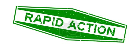 Ilustración de Grunge verde palabra de acción rápida sello de goma hexágono sobre fondo blanco - Imagen libre de derechos