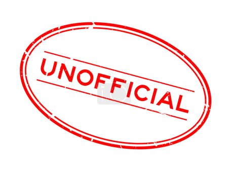 Téléchargez les illustrations : Grunge mot officieux rouge timbre de joint en caoutchouc ovale sur fond blanc - en licence libre de droit