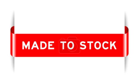 Illustration for Red color inserted label banner with word made to stock on white background - Royalty Free Image