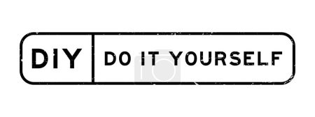 Illustration for Grunge black DIY do it yourself word square rubber seal stamp on white background - Royalty Free Image