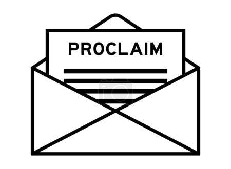 Illustration for Envelope and letter sign with word proclaim as the headline - Royalty Free Image