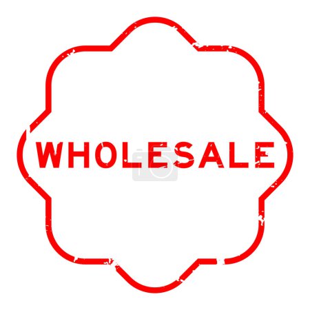 Illustration for Grunge red wholesale word rubber seal stamp on white ckground - Royalty Free Image