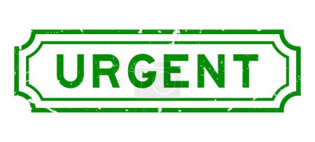 Ilustración de Grunge verde palabra urgente sello de goma sobre fondo blanco - Imagen libre de derechos