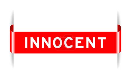 Téléchargez les illustrations : Étiquette de couleur rouge insérée bannière avec mot innocent sur fond blanc - en licence libre de droit