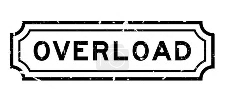 Illustration for Grunge black overload word rubber seal stamp on white background - Royalty Free Image