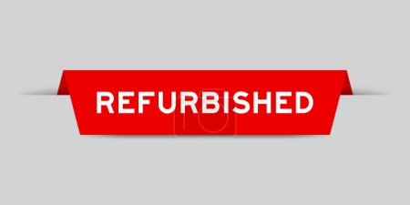Etiqueta de color rojo insertada con palabra renovada sobre fondo gris