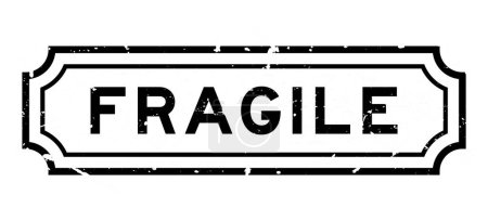 Illustration for Grunge black fragile word rubber seal stamp on white background - Royalty Free Image