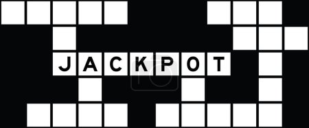 Illustration for Alphabet letter in word jackpot on crossword puzzle background - Royalty Free Image