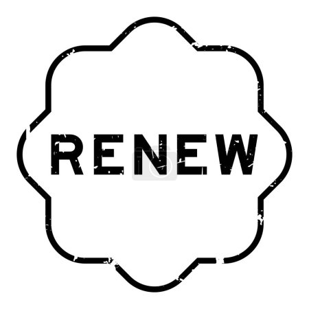 Téléchargez les illustrations : Grunge black renew word rubber seal stamp on white background - en licence libre de droit