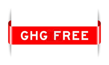 Ilustración de Banner de etiqueta de color rojo insertado con la palabra GHG (Abreviatura de gases de efecto invernadero) libre sobre fondo blanco - Imagen libre de derechos