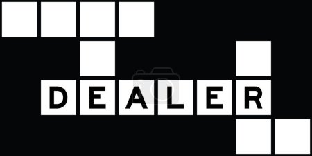 Illustration for Alphabet letter in word dealer on crossword puzzle background - Royalty Free Image