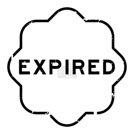 Illustration for Grunge black expired word rubber seal stamp on white background - Royalty Free Image