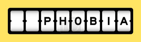 Ilustración de Color negro en la palabra fobia en el banner de ranura con fondo de color amarillo - Imagen libre de derechos