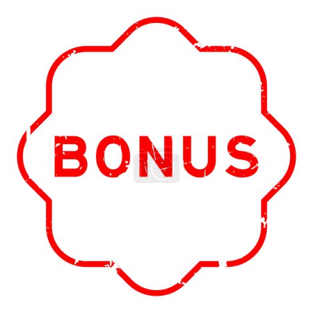Ilustración de Grunge sello de sello de goma palabra bono rojo sobre fondo blanco - Imagen libre de derechos