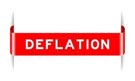 Illustration for Red color inserted label banner with word deflation on white background - Royalty Free Image