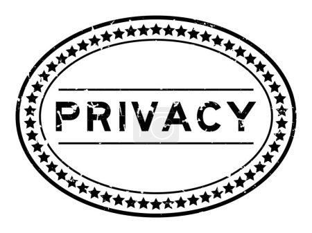 Ilustración de Sello de sello de goma ovalado palabra de privacidad Grunge negro sobre fondo blanco - Imagen libre de derechos