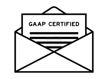 Ilustración de Firma de sobre y carta con la palabra GAAP (Abreviatura de principios contables generalmente aceptados) certificada como titular - Imagen libre de derechos