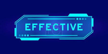 Illustration for Futuristic hud banner that have word effective on user interface screen on blue background - Royalty Free Image
