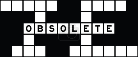 Illustration for Alphabet letter in word obsolete on crossword puzzle background - Royalty Free Image