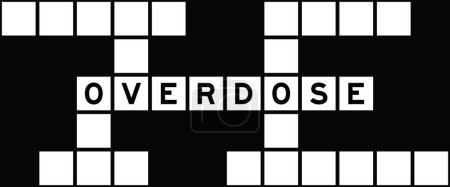Illustration for Alphabet letter in word overdose on crossword puzzle background - Royalty Free Image