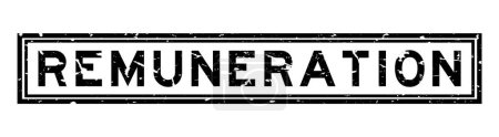 Ilustración de Grunge black remuneration palabra sello de goma cuadrado sobre fondo blanco - Imagen libre de derechos