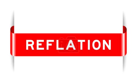 Illustration for Red color inserted label banner with word reflation on white background - Royalty Free Image