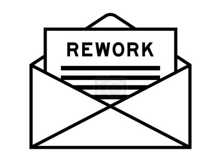 Ilustración de Signo de sobre y carta con la palabra rework como titular - Imagen libre de derechos