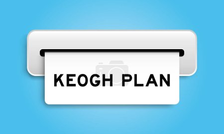 Téléchargez les illustrations : Bannière de coupon blanc avec le plan de keogh de mot de la machine sur fond de couleur bleue - en licence libre de droit