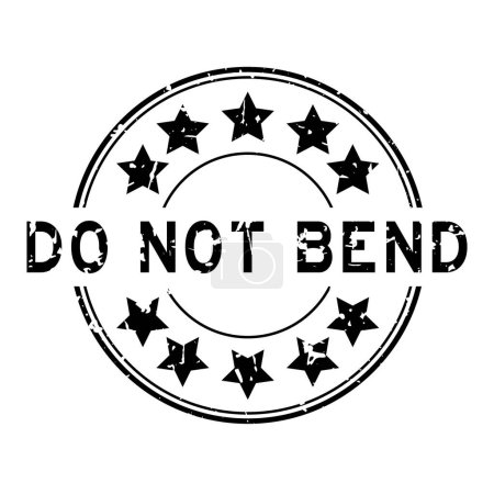 Ilustración de Grunge negro no doblar palabra con estrella icono sello de goma redonda sello sobre fondo blanco - Imagen libre de derechos