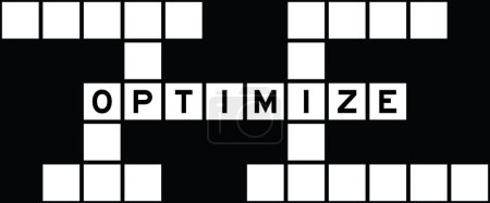 Illustration for Alphabet letter in word optimize on crossword puzzle background - Royalty Free Image