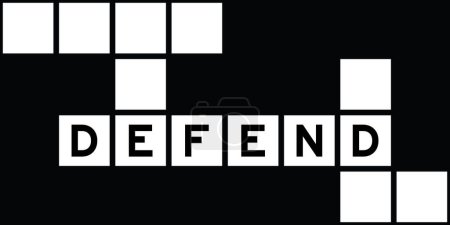 Illustration for Alphabet letter in word defend on crossword puzzle background - Royalty Free Image