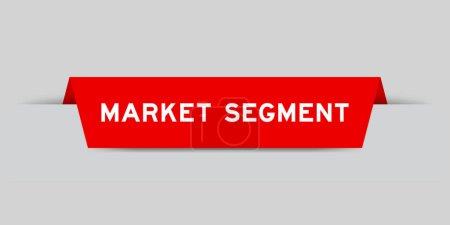 Illustration for Red color inserted label with word market segment on gray background - Royalty Free Image