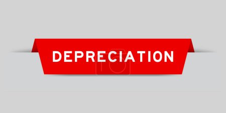 Illustration for Red color inserted label with word depreciation on gray background - Royalty Free Image