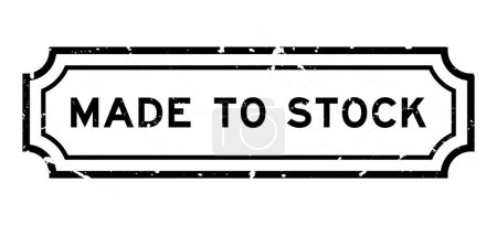 Illustration for Grunge black made to stock word rubber seal stamp on white background - Royalty Free Image