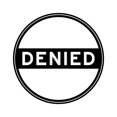 Illustration for Black color round seal sticker in word denied on white background - Royalty Free Image