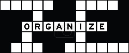 Illustration for Alphabet letter in word organize on crossword puzzle background - Royalty Free Image