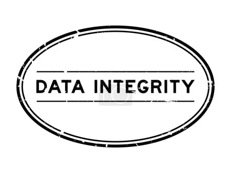 Ilustración de Grunge black data integrity word oval rubber seal stamp on white background - Imagen libre de derechos
