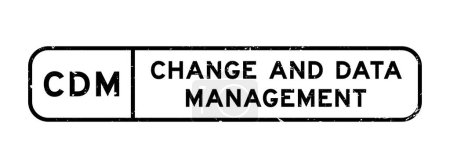 Illustration for Grunge black CDM change and data management word square rubber seal stamp on white background - Royalty Free Image
