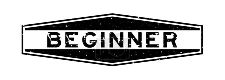 Illustration for Grunge black beginner word hexagon rubber seal stamp on white background - Royalty Free Image