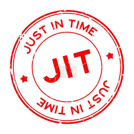 Illustration for Grunge red JIT just in time word round rubber seal stamp on white background - Royalty Free Image