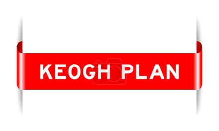 Téléchargez les illustrations : Red color inserted label banner with word keogh plan on white background - en licence libre de droit