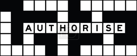 Illustration for Alphabet letter in word authorise on crossword puzzle background - Royalty Free Image