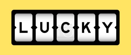 Téléchargez les illustrations : Black color in word luck on slot banner with yellow color background - en licence libre de droit