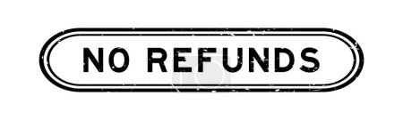 Ilustración de Grunge black no refunds word rubber seal stamp on white background - Imagen libre de derechos