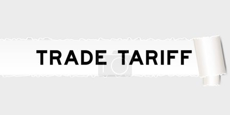 Téléchargez les illustrations : Ripped gray paper background that have word trade tariff under torn part - en licence libre de droit