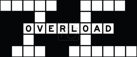 Ilustración de Alphabet letter in word overload on crossword puzzle background - Imagen libre de derechos