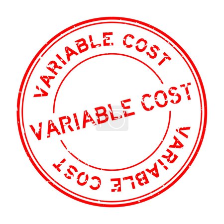 Illustration for Grunge red variable cost word round rubber seal stamp on white background - Royalty Free Image